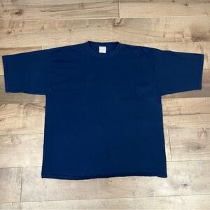 Vintage Pluma Men’s Size XXL Heavyweight Cotton Short Sleeve T Shirt Blank Navy